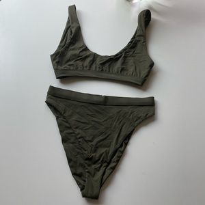 Olive Green High Waist Bikini